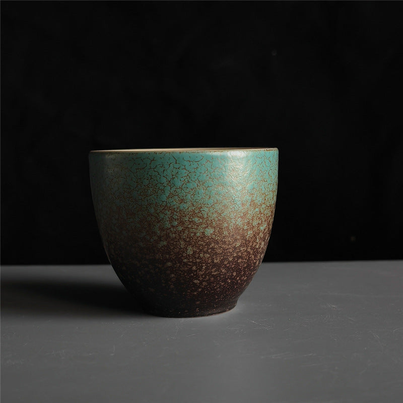 Coarse Pottery Tea Cup Creative Tea Cup Japanese Style Tea Cup Cross-Border Supply Retro Ceramic Master Cup Kung Fu Small Tea Bowl