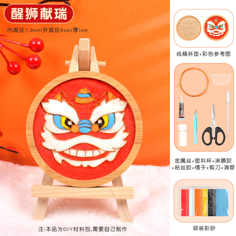 Cloisonné Enamel diy Material Kit Cloisonné Coaster Chinese Style Handmade Team Building Warm-Up Activity Manufacturer Wholesale