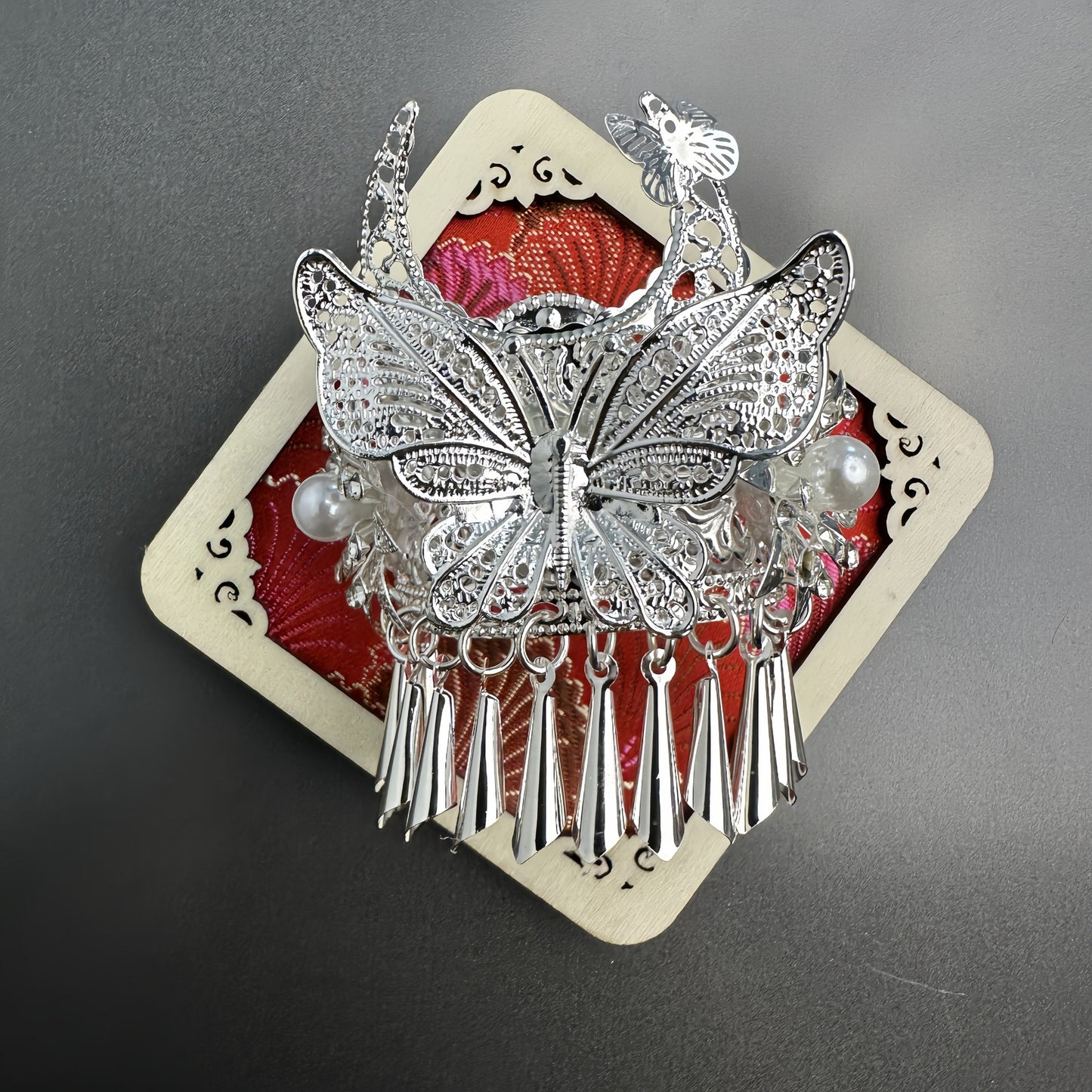 Guizhou Miao Ethnic Cultural Creative Refrigerator Magnet Dai Embroidery Cloth Large and Small Frame Three-Dimensional Phoenix Looking Back Guizhou Tourist Souvenir