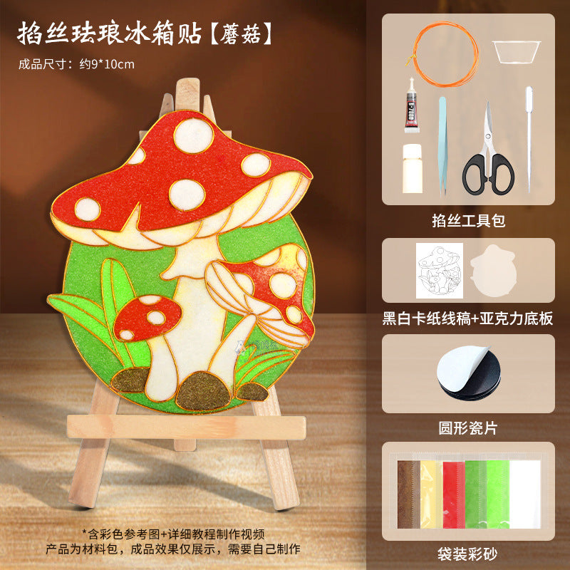 Cloisonné Enamel diy Material Kit Cloisonné Coaster Chinese Style Handmade Team Building Warm-Up Activity Manufacturer Wholesale