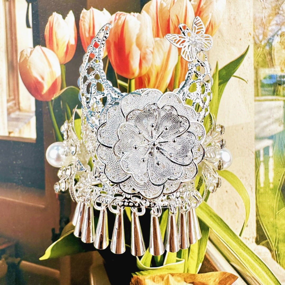 Guizhou Miao Ethnic Cultural Creative Refrigerator Magnet Dai Embroidery Cloth Large and Small Frame Three-Dimensional Phoenix Looking Back Guizhou Tourist Souvenir