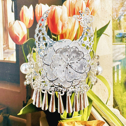 Guizhou Miao Ethnic Cultural Creative Refrigerator Magnet Dai Embroidery Cloth Large and Small Frame Three-Dimensional Phoenix Looking Back Guizhou Tourist Souvenir