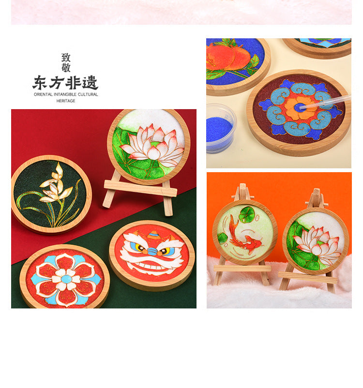 Cloisonné Enamel diy Material Kit Cloisonné Coaster Chinese Style Handmade Team Building Warm-Up Activity Manufacturer Wholesale