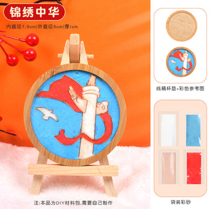 Cloisonné Enamel diy Material Kit Cloisonné Coaster Chinese Style Handmade Team Building Warm-Up Activity Manufacturer Wholesale