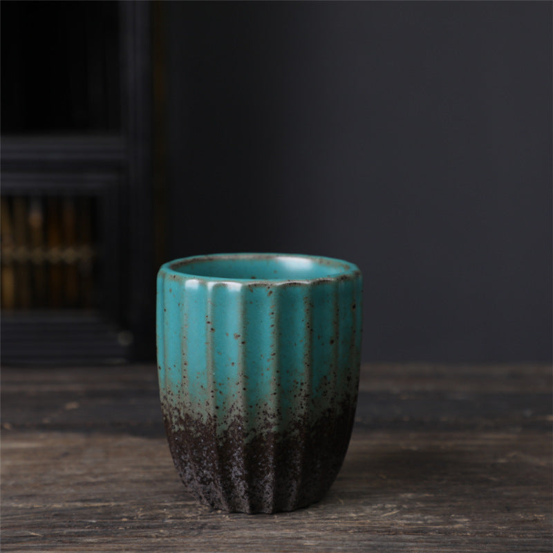 Coarse Pottery Tea Cup Creative Tea Cup Japanese Style Tea Cup Cross-Border Supply Retro Ceramic Master Cup Kung Fu Small Tea Bowl