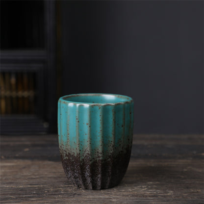 Coarse Pottery Tea Cup Creative Tea Cup Japanese Style Tea Cup Cross-Border Supply Retro Ceramic Master Cup Kung Fu Small Tea Bowl