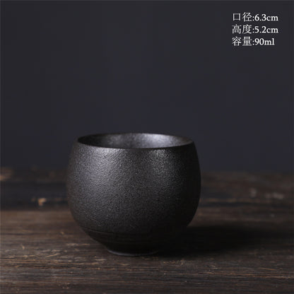 Coarse Pottery Tea Cup Creative Tea Cup Japanese Style Tea Cup Cross-Border Supply Retro Ceramic Master Cup Kung Fu Small Tea Bowl