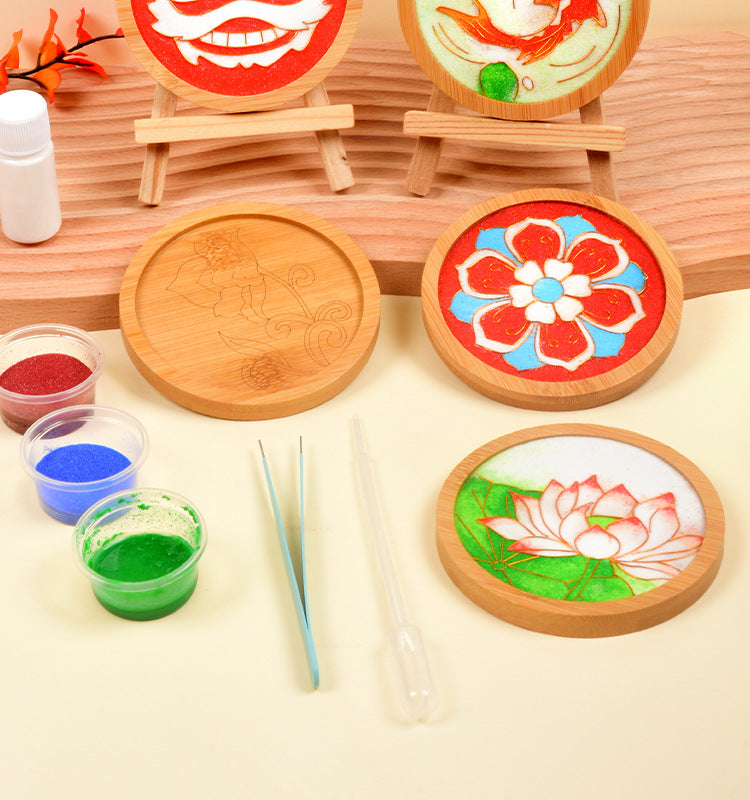 Cloisonné Enamel diy Material Kit Cloisonné Coaster Chinese Style Handmade Team Building Warm-Up Activity Manufacturer Wholesale