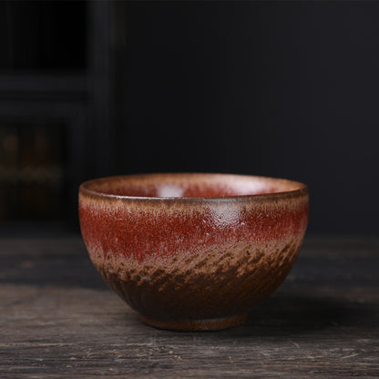 Coarse Pottery Tea Cup Creative Tea Cup Japanese Style Tea Cup Cross-Border Supply Retro Ceramic Master Cup Kung Fu Small Tea Bowl