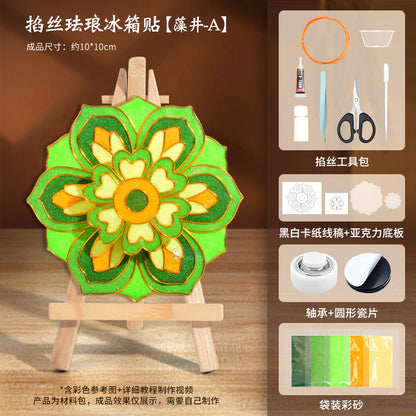 Cloisonné Enamel diy Material Kit Cloisonné Coaster Chinese Style Handmade Team Building Warm-Up Activity Manufacturer Wholesale