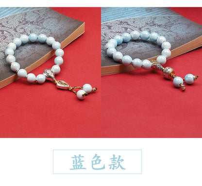 Fragrant Gray Porcelain Bracelet Boutique Men's and Women's Ceramic Bracelet Classic Duobao Macaron Fragrant Gray Colored Glaze Bracelet Get Goods