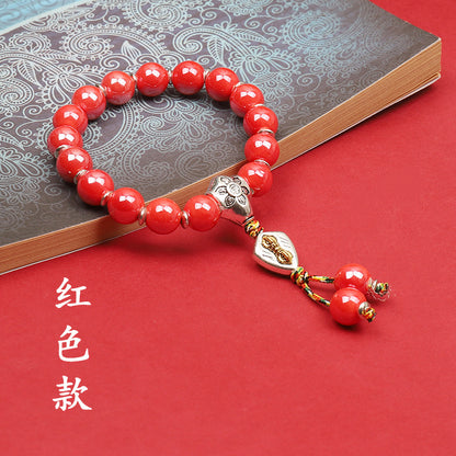 Fragrant Gray Porcelain Bracelet Boutique Men's and Women's Ceramic Bracelet Classic Duobao Macaron Fragrant Gray Colored Glaze Bracelet Get Goods