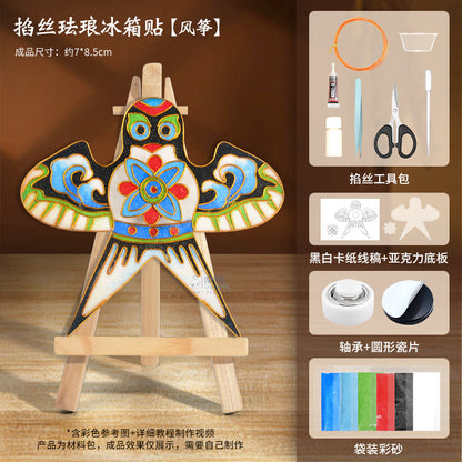 Cloisonné Enamel diy Material Kit Cloisonné Coaster Chinese Style Handmade Team Building Warm-Up Activity Manufacturer Wholesale