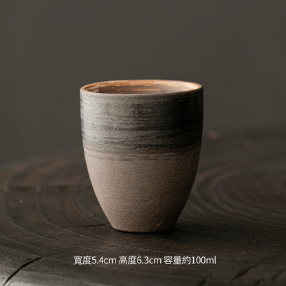 Coarse Pottery Tea Cup Creative Tea Cup Japanese Style Tea Cup Cross-Border Supply Retro Ceramic Master Cup Kung Fu Small Tea Bowl
