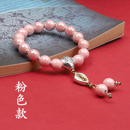 Fragrant Gray Porcelain Bracelet Boutique Men's and Women's Ceramic Bracelet Classic Duobao Macaron Fragrant Gray Colored Glaze Bracelet Get Goods