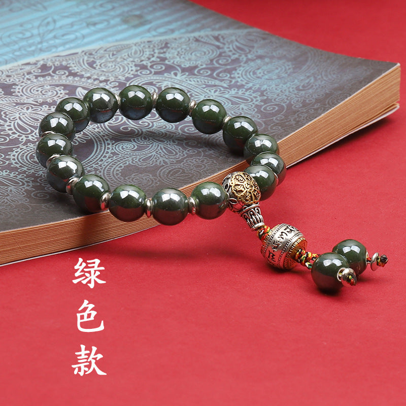 Fragrant Gray Porcelain Bracelet Boutique Men's and Women's Ceramic Bracelet Classic Duobao Macaron Fragrant Gray Colored Glaze Bracelet Get Goods