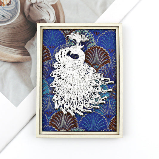 Guizhou Miao Ethnic Cultural Creative Refrigerator Magnet Dai Embroidery Cloth Large and Small Frame Three-Dimensional Phoenix Looking Back Guizhou Tourist Souvenir