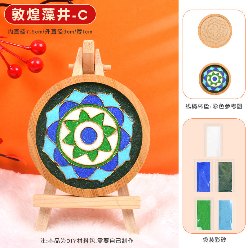 Cloisonné Enamel diy Material Kit Cloisonné Coaster Chinese Style Handmade Team Building Warm-Up Activity Manufacturer Wholesale