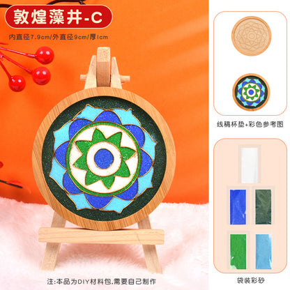 Cloisonné Enamel diy Material Kit Cloisonné Coaster Chinese Style Handmade Team Building Warm-Up Activity Manufacturer Wholesale