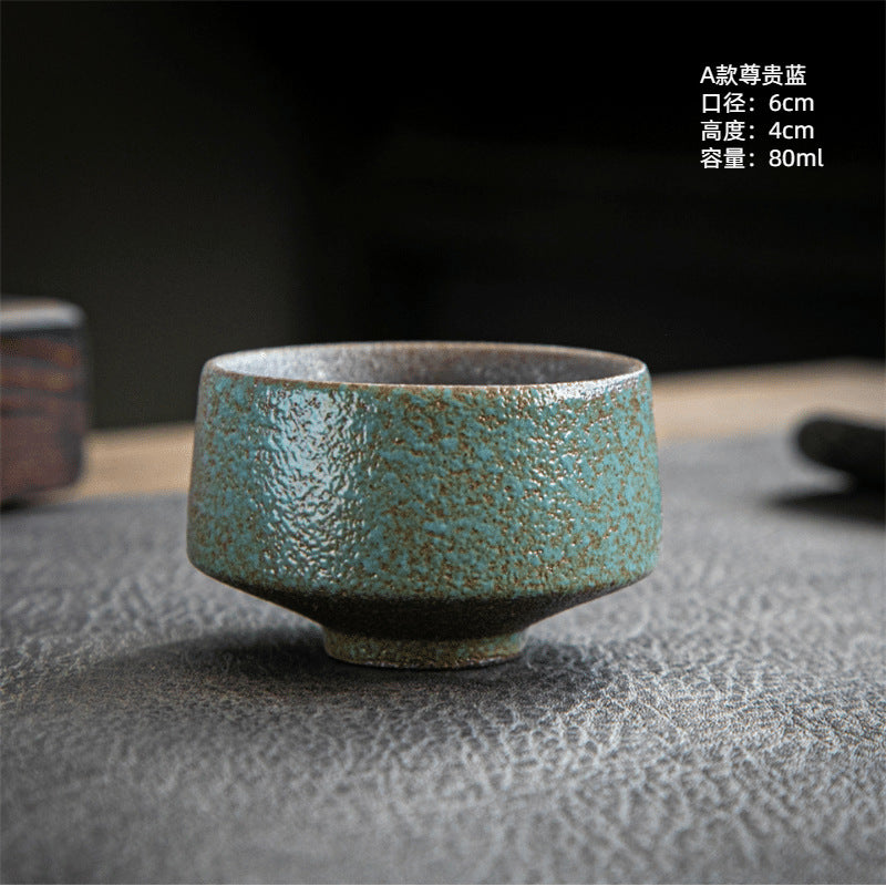 Coarse Pottery Tea Cup Creative Tea Cup Japanese Style Tea Cup Cross-Border Supply Retro Ceramic Master Cup Kung Fu Small Tea Bowl