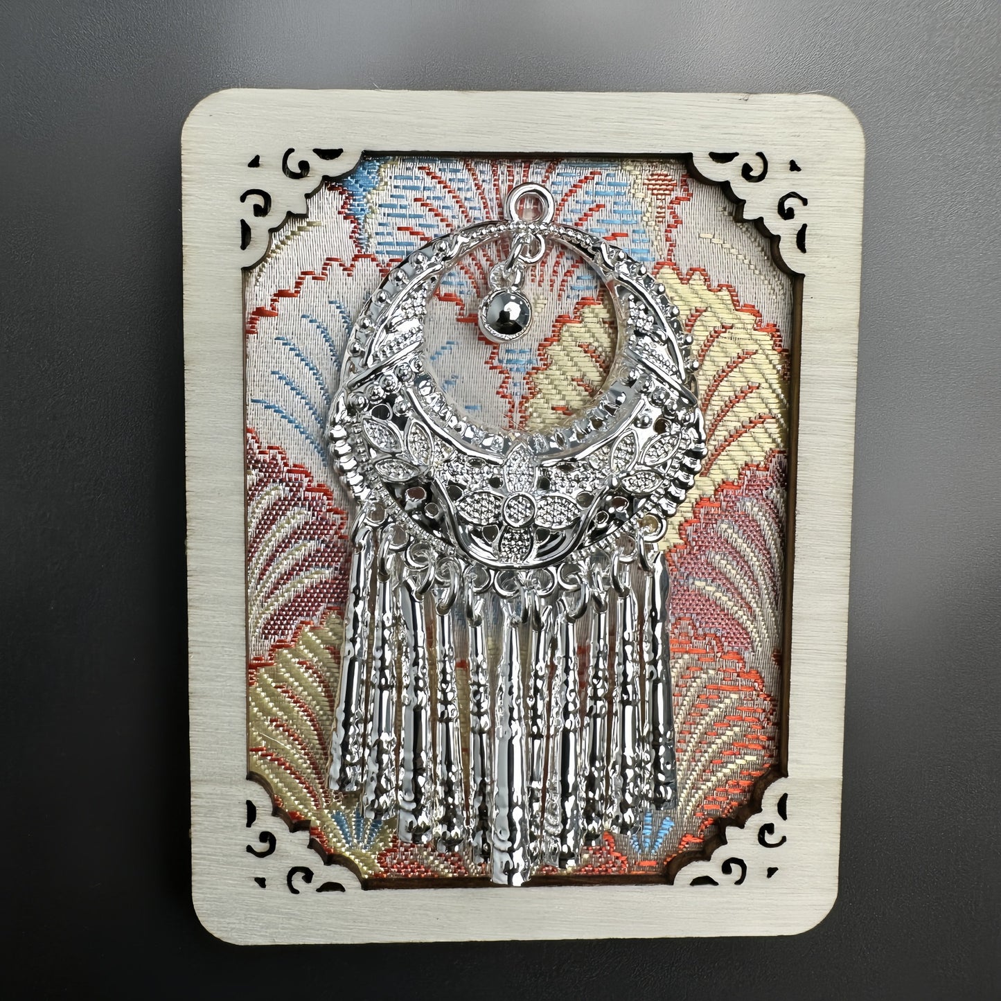 Guizhou Miao Ethnic Cultural Creative Refrigerator Magnet Dai Embroidery Cloth Large and Small Frame Three-Dimensional Phoenix Looking Back Guizhou Tourist Souvenir