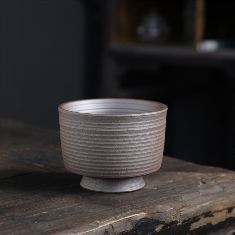 Coarse Pottery Tea Cup Creative Tea Cup Japanese Style Tea Cup Cross-Border Supply Retro Ceramic Master Cup Kung Fu Small Tea Bowl
