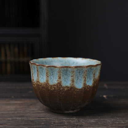 Coarse Pottery Tea Cup Creative Tea Cup Japanese Style Tea Cup Cross-Border Supply Retro Ceramic Master Cup Kung Fu Small Tea Bowl