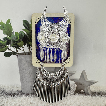 Guizhou Miao Ethnic Cultural Creative Refrigerator Magnet Dai Embroidery Cloth Large and Small Frame Three-Dimensional Phoenix Looking Back Guizhou Tourist Souvenir