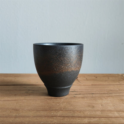 Coarse Pottery Tea Cup Creative Tea Cup Japanese Style Tea Cup Cross-Border Supply Retro Ceramic Master Cup Kung Fu Small Tea Bowl