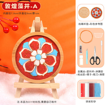 Cloisonné Enamel diy Material Kit Cloisonné Coaster Chinese Style Handmade Team Building Warm-Up Activity Manufacturer Wholesale