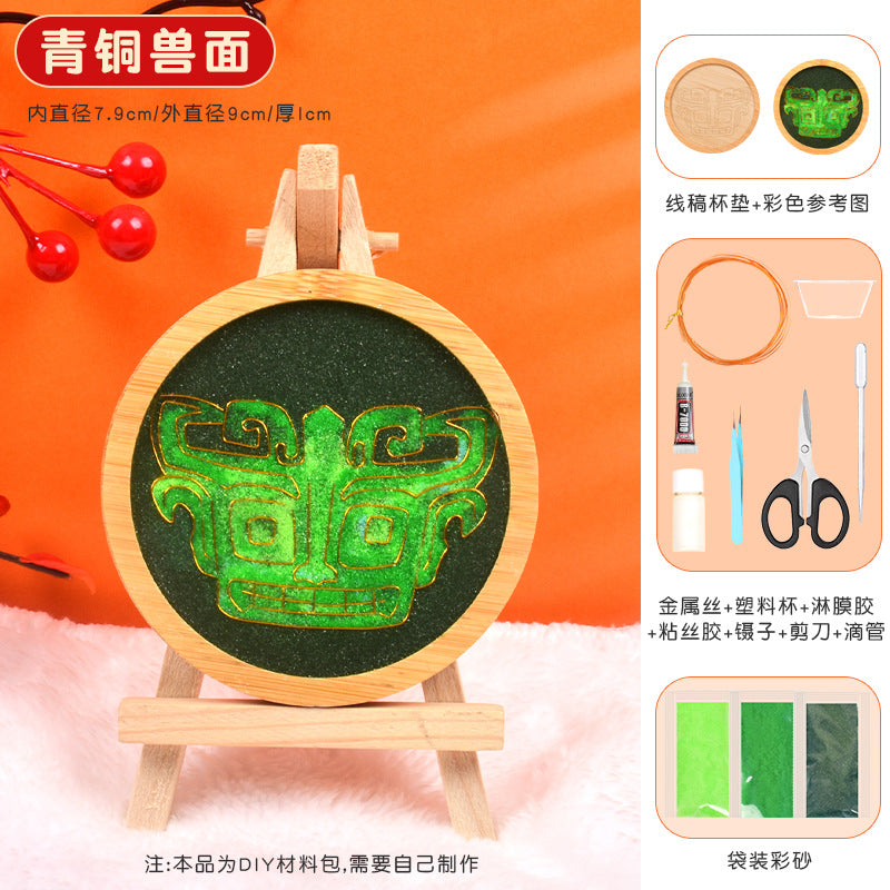 Cloisonné Enamel diy Material Kit Cloisonné Coaster Chinese Style Handmade Team Building Warm-Up Activity Manufacturer Wholesale