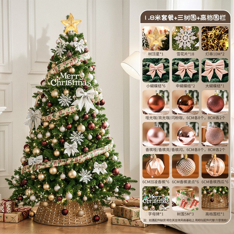 2025New Christmas Tree Dense Home Large Package High-End Christmas Decoration Mall Scene Setup