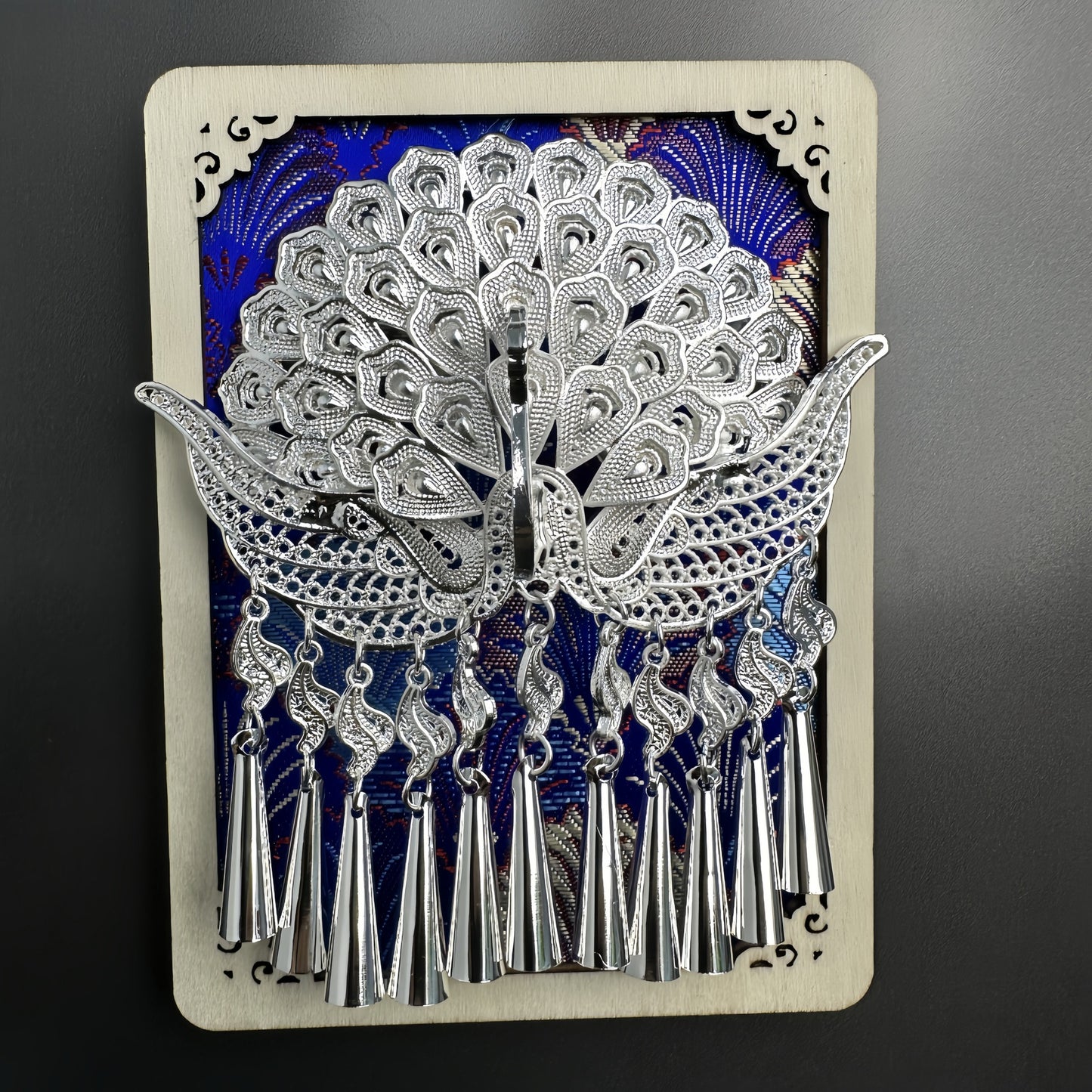 Guizhou Miao Ethnic Cultural Creative Refrigerator Magnet Dai Embroidery Cloth Large and Small Frame Three-Dimensional Phoenix Looking Back Guizhou Tourist Souvenir