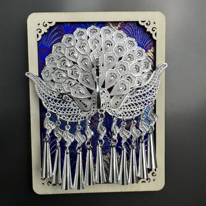 Guizhou Miao Ethnic Cultural Creative Refrigerator Magnet Dai Embroidery Cloth Large and Small Frame Three-Dimensional Phoenix Looking Back Guizhou Tourist Souvenir