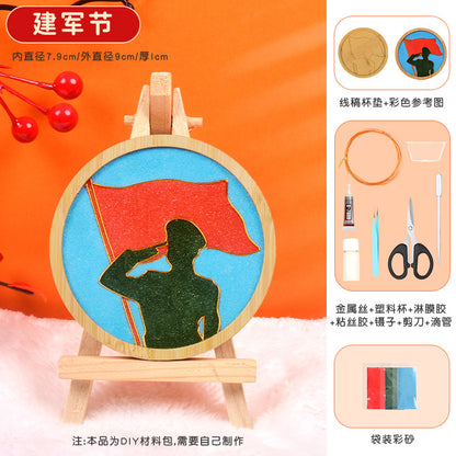 Cloisonné Enamel diy Material Kit Cloisonné Coaster Chinese Style Handmade Team Building Warm-Up Activity Manufacturer Wholesale