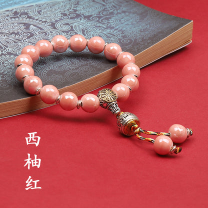 Fragrant Gray Porcelain Bracelet Boutique Men's and Women's Ceramic Bracelet Classic Duobao Macaron Fragrant Gray Colored Glaze Bracelet Get Goods