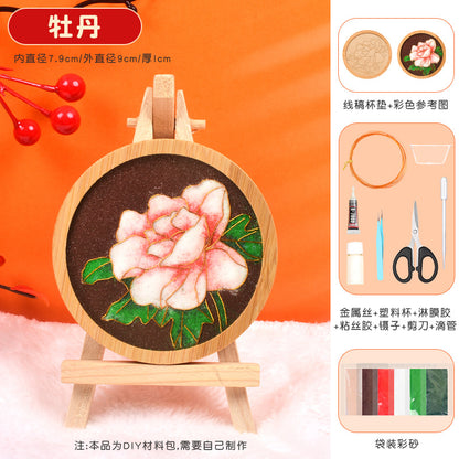Cloisonné Enamel diy Material Kit Cloisonné Coaster Chinese Style Handmade Team Building Warm-Up Activity Manufacturer Wholesale