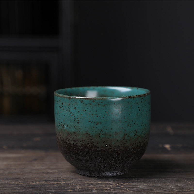 Coarse Pottery Tea Cup Creative Tea Cup Japanese Style Tea Cup Cross-Border Supply Retro Ceramic Master Cup Kung Fu Small Tea Bowl