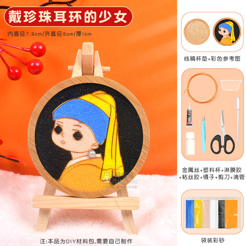 Cloisonné Enamel diy Material Kit Cloisonné Coaster Chinese Style Handmade Team Building Warm-Up Activity Manufacturer Wholesale