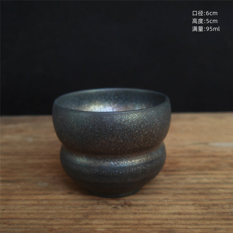 Coarse Pottery Tea Cup Creative Tea Cup Japanese Style Tea Cup Cross-Border Supply Retro Ceramic Master Cup Kung Fu Small Tea Bowl