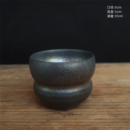 Coarse Pottery Tea Cup Creative Tea Cup Japanese Style Tea Cup Cross-Border Supply Retro Ceramic Master Cup Kung Fu Small Tea Bowl