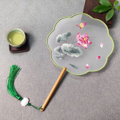 Traditional Fan Suzhou Double-Sided Embroidery Round Fan Dance Special Chinese Style Hanfu Cheongsam Classical Round Fan Summer Fan