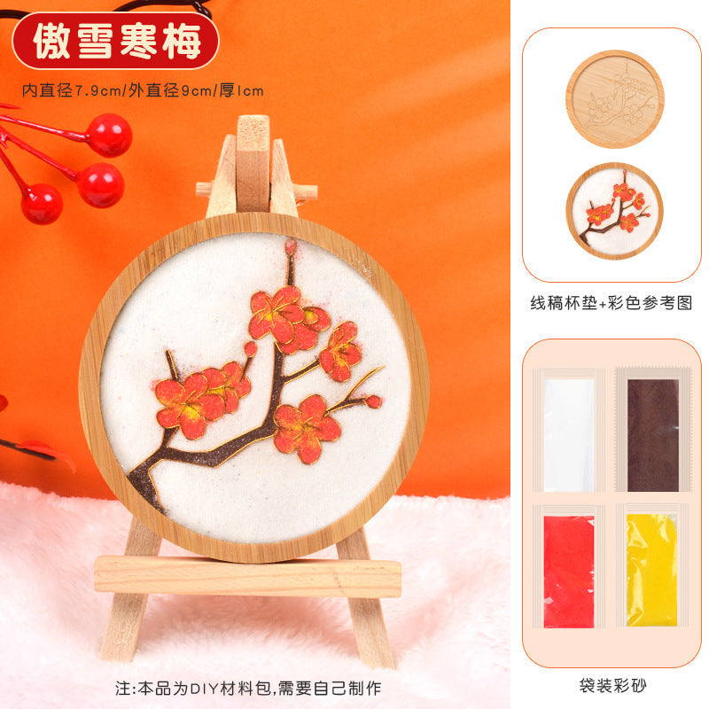 Cloisonné Enamel diy Material Kit Cloisonné Coaster Chinese Style Handmade Team Building Warm-Up Activity Manufacturer Wholesale