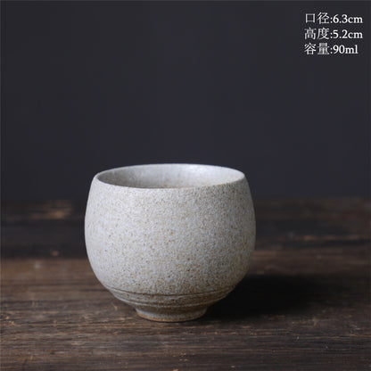 Coarse Pottery Tea Cup Creative Tea Cup Japanese Style Tea Cup Cross-Border Supply Retro Ceramic Master Cup Kung Fu Small Tea Bowl