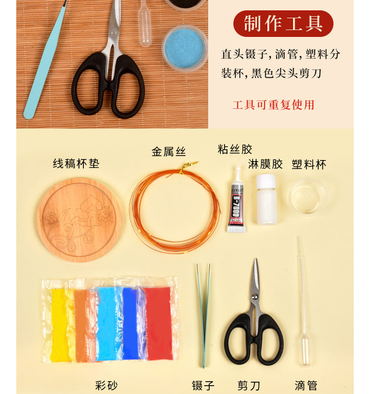 Cloisonné Enamel diy Material Kit Cloisonné Coaster Chinese Style Handmade Team Building Warm-Up Activity Manufacturer Wholesale