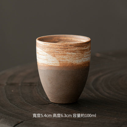 Coarse Pottery Tea Cup Creative Tea Cup Japanese Style Tea Cup Cross-Border Supply Retro Ceramic Master Cup Kung Fu Small Tea Bowl