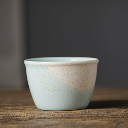 Coarse Pottery Tea Cup Creative Tea Cup Japanese Style Tea Cup Cross-Border Supply Retro Ceramic Master Cup Kung Fu Small Tea Bowl