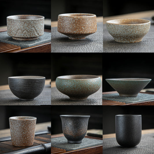 Coarse Pottery Tea Cup Creative Tea Cup Japanese Style Tea Cup Cross-Border Supply Retro Ceramic Master Cup Kung Fu Small Tea Bowl
