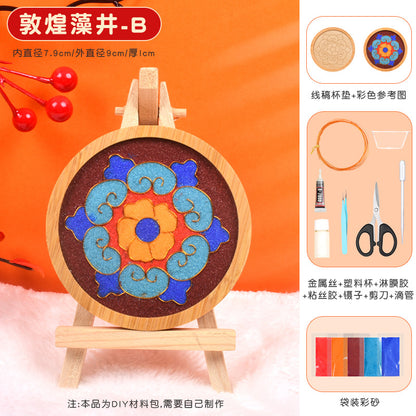 Cloisonné Enamel diy Material Kit Cloisonné Coaster Chinese Style Handmade Team Building Warm-Up Activity Manufacturer Wholesale