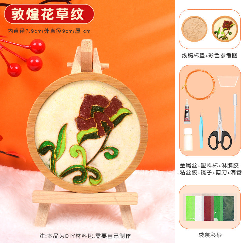 Cloisonné Enamel diy Material Kit Cloisonné Coaster Chinese Style Handmade Team Building Warm-Up Activity Manufacturer Wholesale